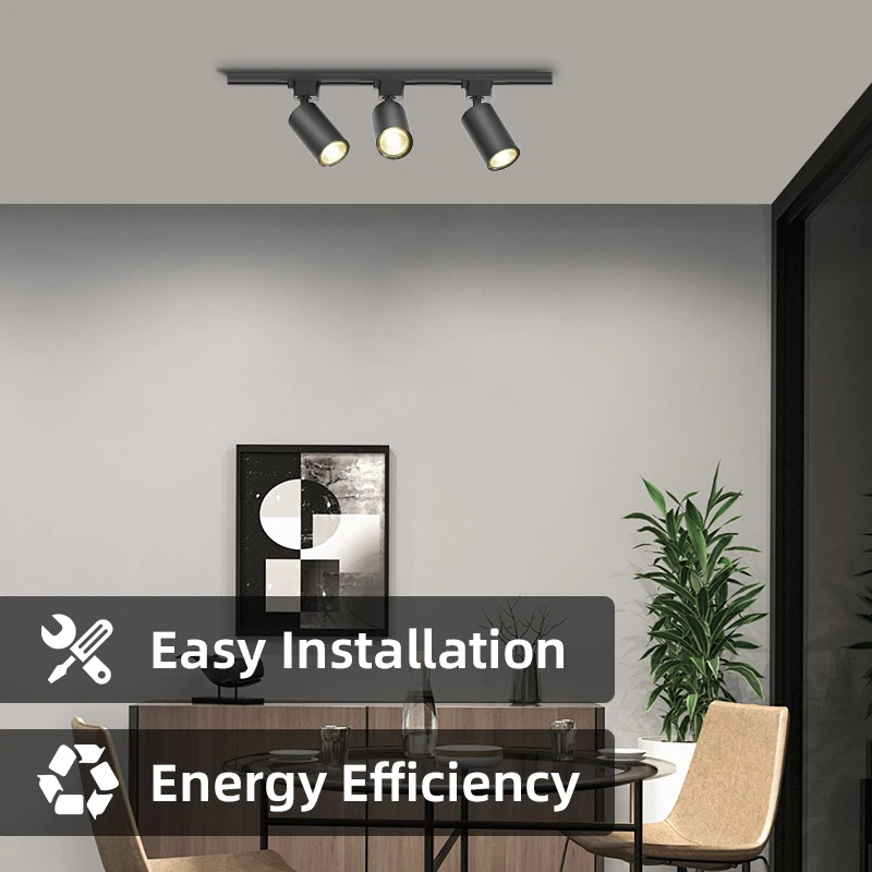 Led Track Light GU10 Set Track Lamp 110v 220v Replaceable GU10 Bulb for Clothing Shop Store Kitchen Living Room Decor Lighting 2