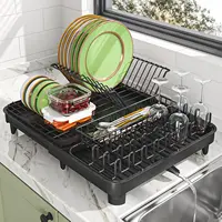 Dish Drying Rack, Large-Capacity Dish Drainer with Cutlery Holder Rotatable Water Drainer for Kitchen Counter 2