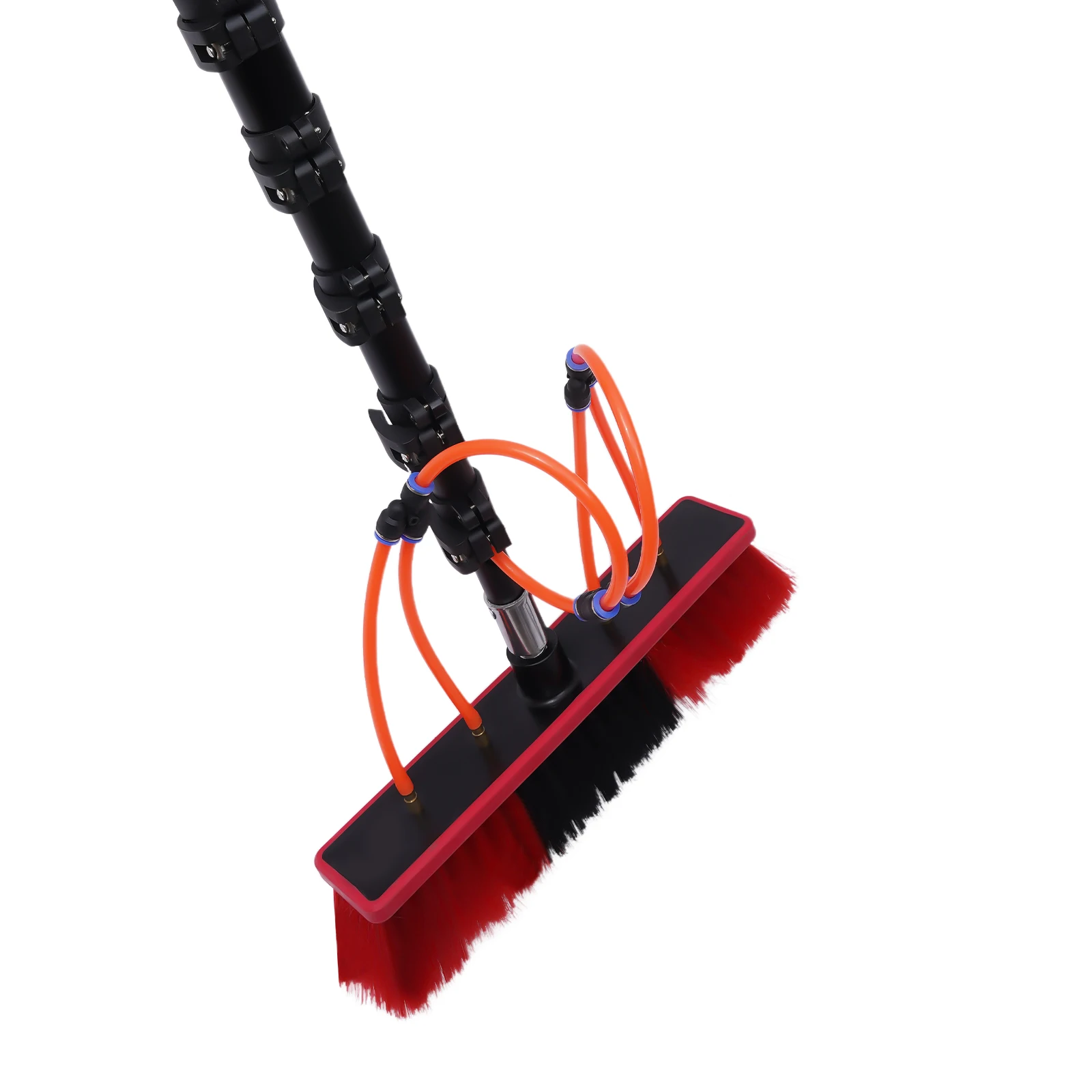 Water Fed Pole Kit 24ft Length Water Fed Brush Cleaning System Aluminum alloy Outdoor Window Cleaner w/Hose