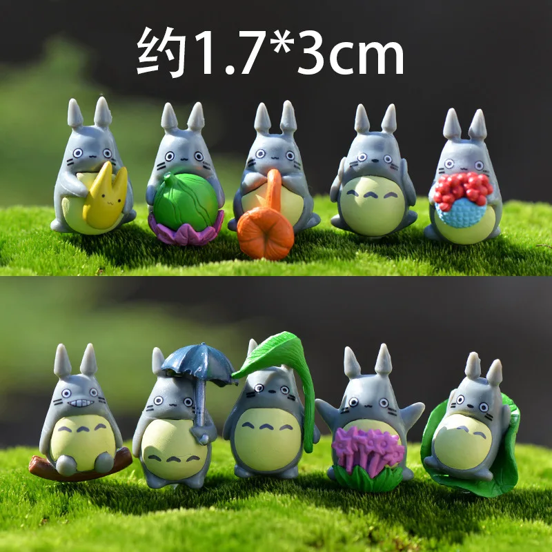 Mini Cartoon Totoro Scene Figure Set - Cute Decorative Figurines