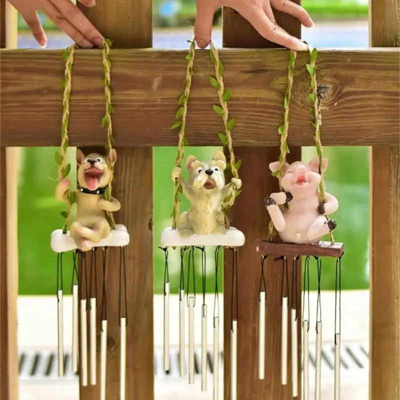 Hand Painted Animal Wind Pendant Hangings Animal Wind for Quiet Patios and Indoor Decoration