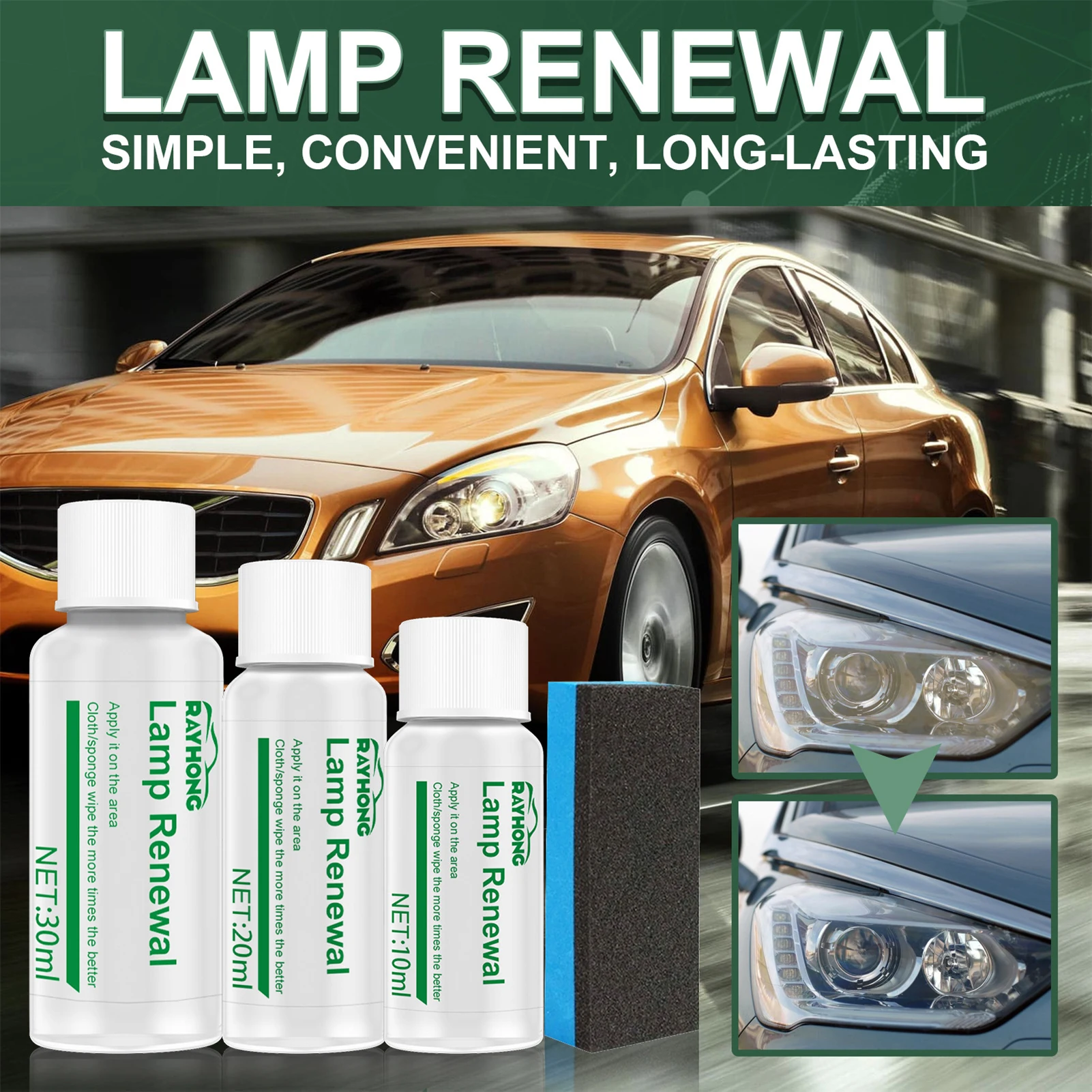 10/20/30ml Car Headlight Repair Liquid Headlight Polish Coating