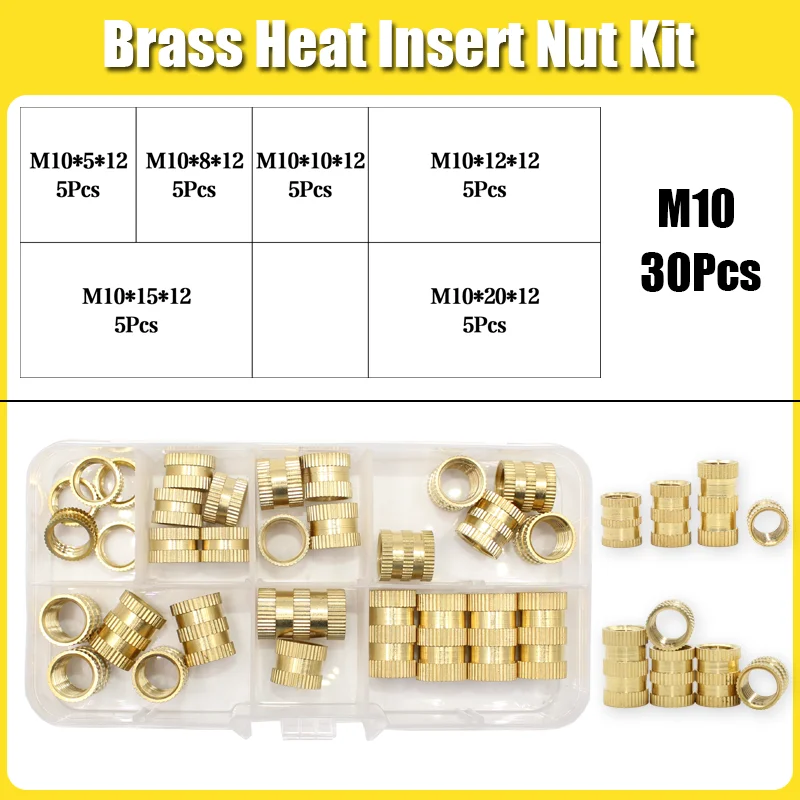 Insert M2 M3 M4 M5 M8 M10 Brass Knurled Threaded Insert Nuts