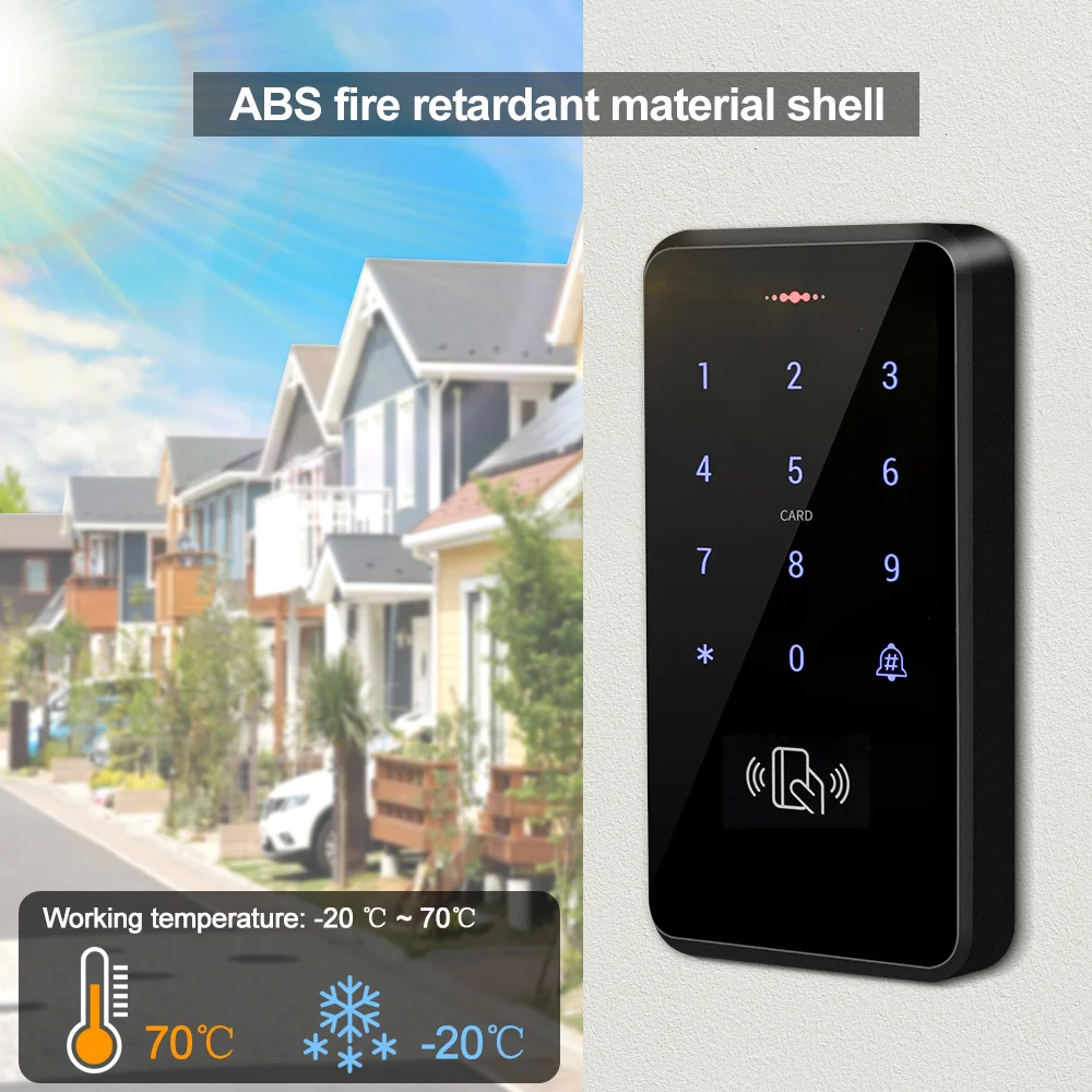 125KHz RFID touch keyboard IP68 waterproof access control keypad controller digits lock door opener system electronic key cards access control keypad