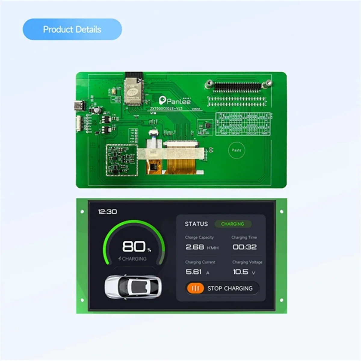 ESP32  ,  ġ 800x480 ÷, ESP32-S3R8 MCU, RS485  ɼ, Ʈ Ȩ (A), 7 ġ