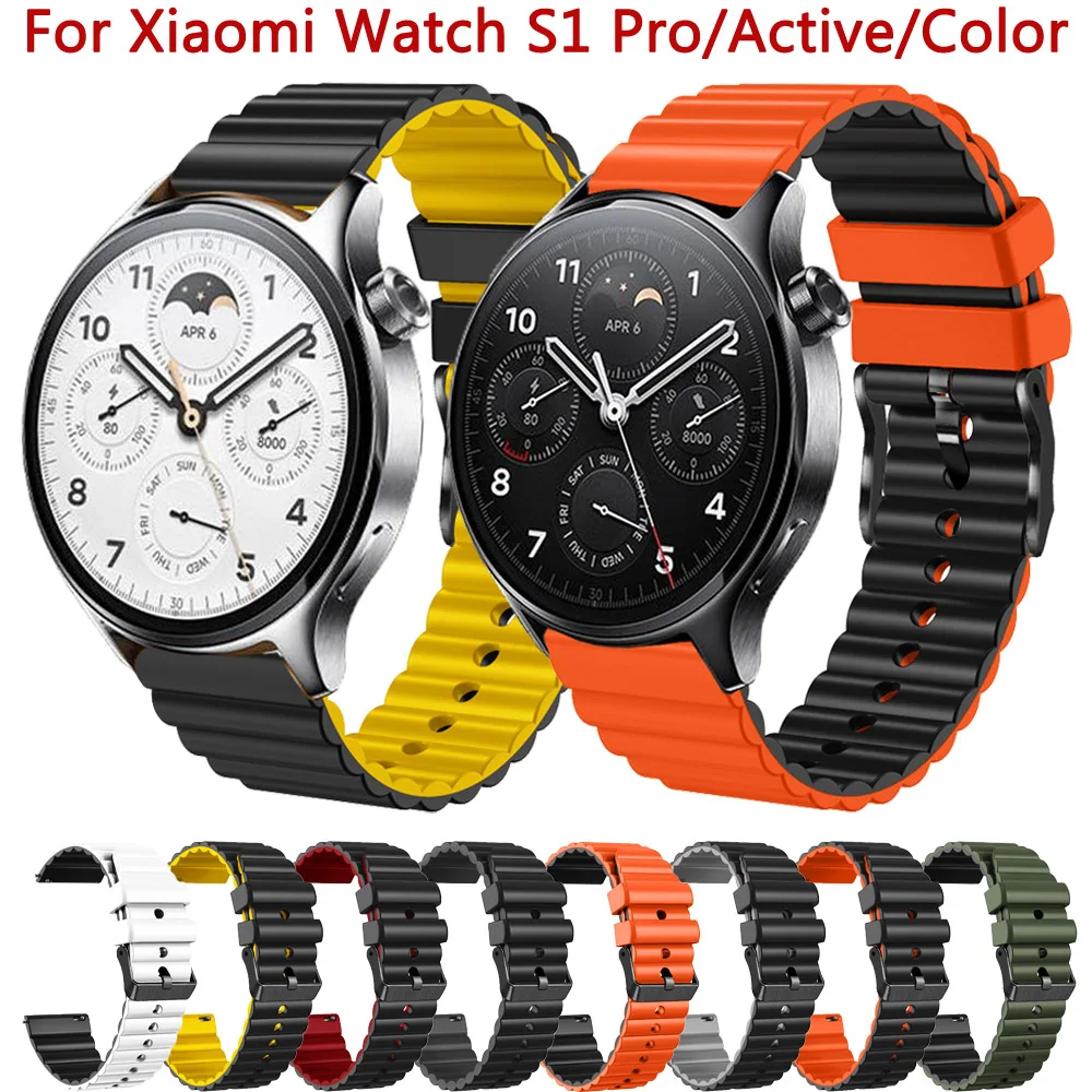

Ремешок для умных часов Xiaomi Watch S1 Pro S2, силиконовый цветной Активный браслет для спортивных часов Xiaomi Mi, 22 мм