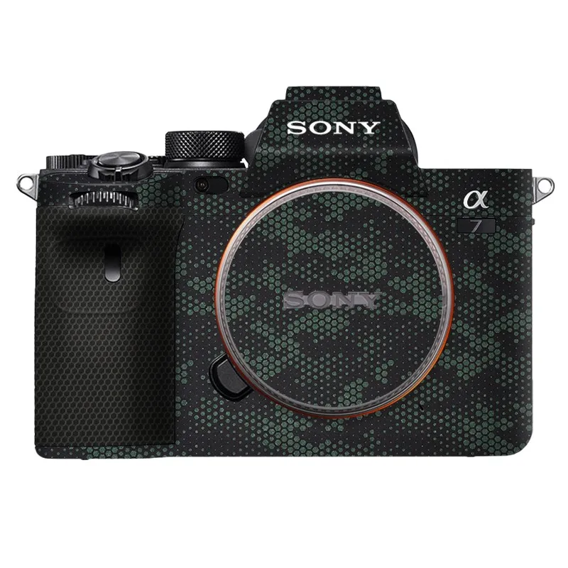 Per Sony A7M4 A74 A7 Iv Fotocamera Corpo Pelle Cappotto Copertura Avvolgente Custodia Antigraffio 3M Adesivo In Fibra Di Carbonio Adesivo Pellicola Pr