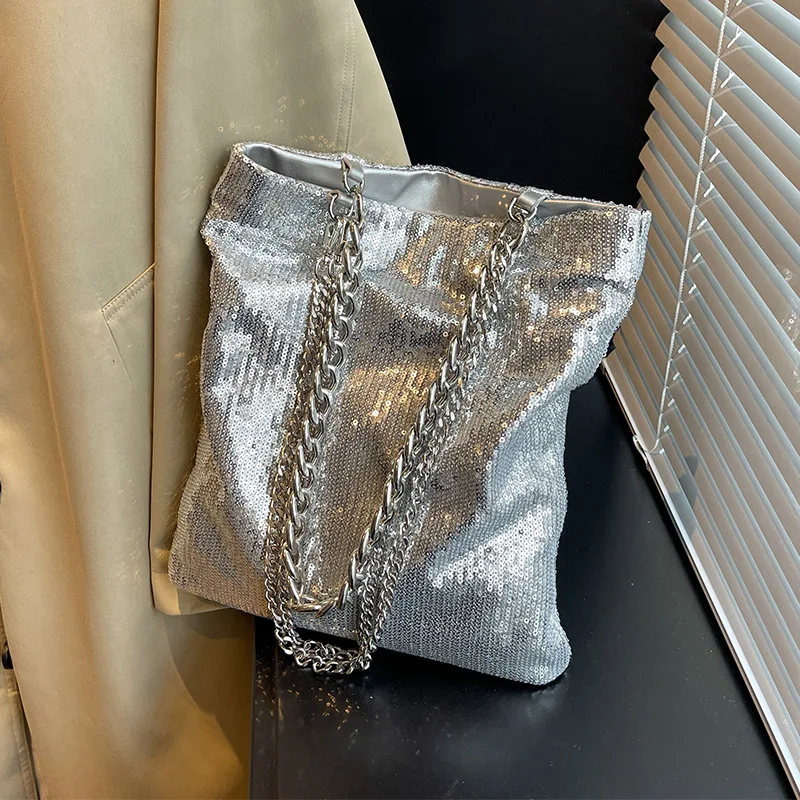 

Fashion Sequin Handbag For Women 2023 Designer Handbag Clutches Women Bags Chain Shoulder Bag Large Capacity Crossbody Tote Bag