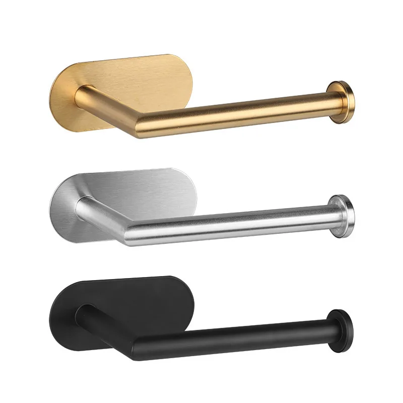 Adhesive Toilet Roll Paper Holder Organizer Wall Mount Storage Stand Kitchen Bathroom No Drill Tissue Towel Dispenser Stainless paper towel holder toilet paper holder toilet paper rack toilet roll holder tissue holder
