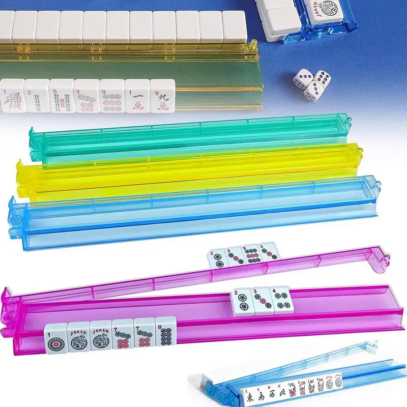 Mahjong Pushers And Racks Mahjong Pushers Multicolor Racks Set Of 4 Acrylic Storage Organizer Board Game Accessories Mah Jongg