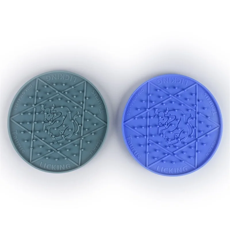 

2022 Hot Selling Pet Snack Silica Gel Plate12 Constellataions and 6 Pointed Star Dish for Dog Adsorb On the Wall for Use