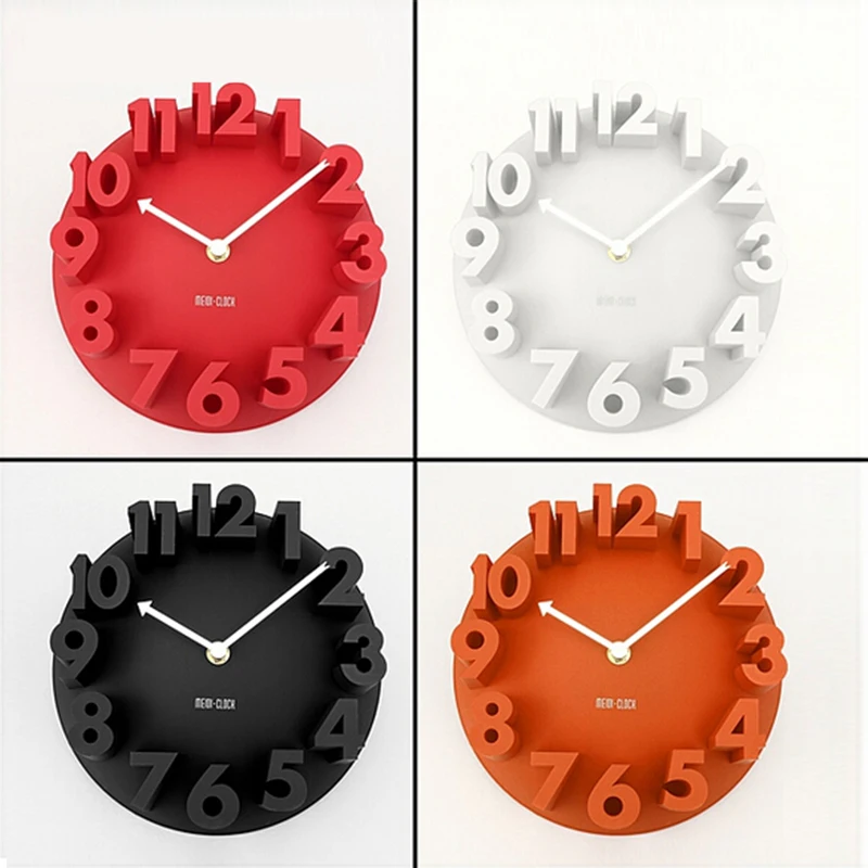 4 Colors Round Wall Clock Fashion Modern Art Decorative Home Watch Bell Excellent 3D Decor Best Price Free Shipping |
