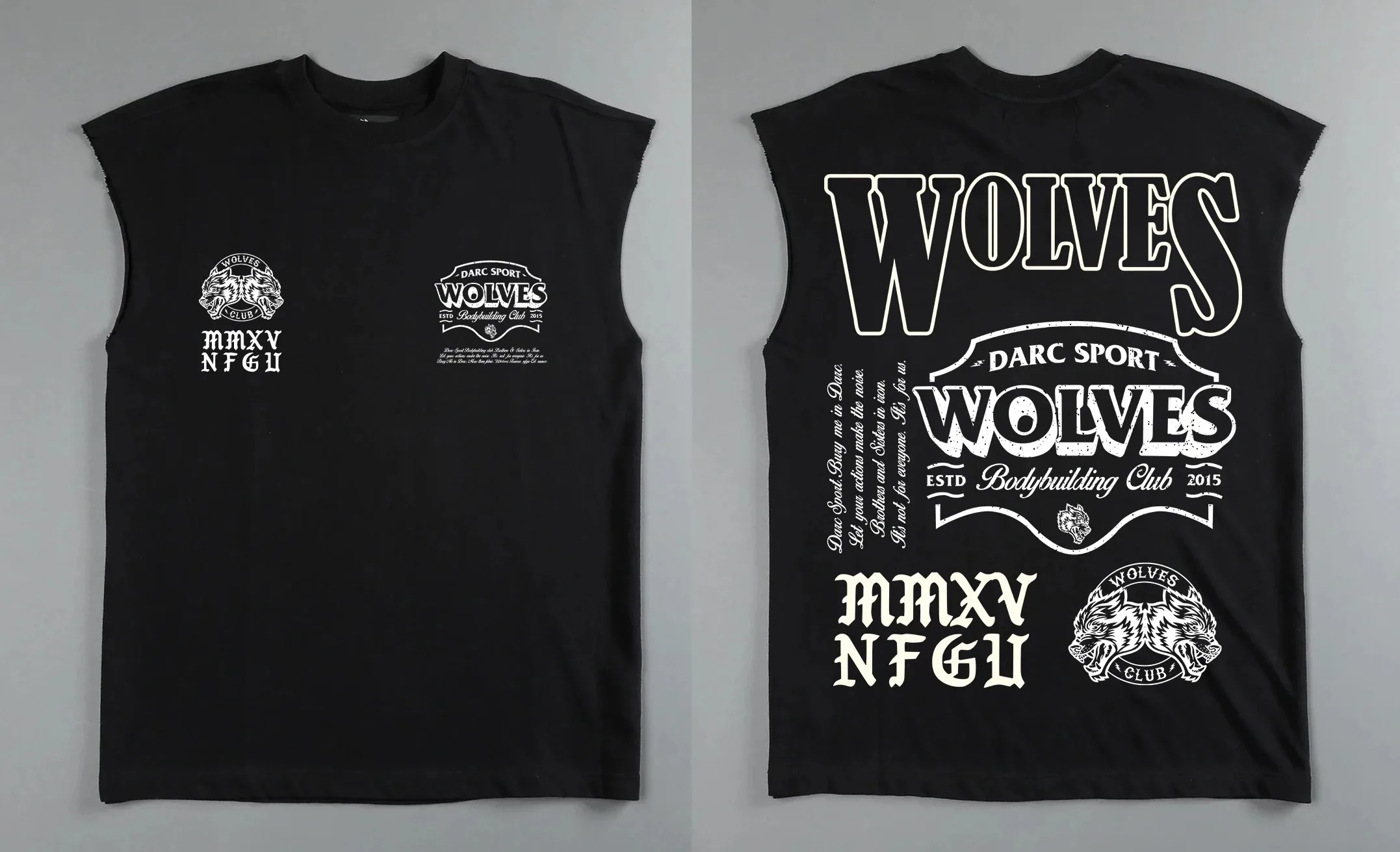 

2023 мужская одежда с принтом волка рубашка без рукавов Одежда для фитнеса бодибилдинга тренажерного зала мужские хлопковые высококачественные спортивные майки Darc