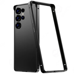 Luxury Heat Dissipation Light Bumper Hybrid Silicone and Aluminum Metal Case - Sam S26 Ultra (Black BK)