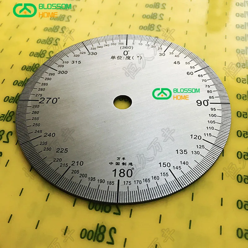 Diameter 90mm, Inner Hole 8mm Thickness 2mm 360 Degree Stainless Steel Dial Scale Disc Stainless Steel Decorative Plate 3