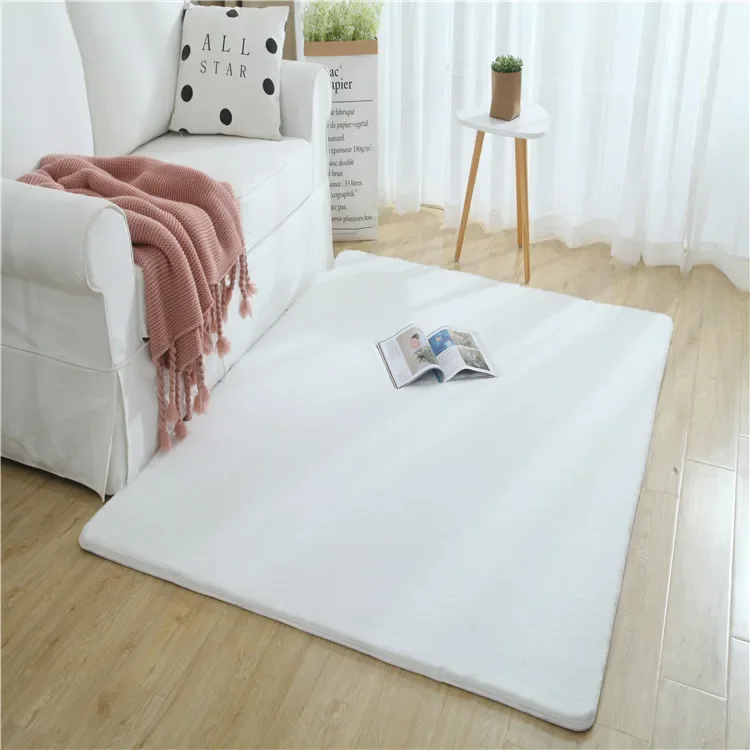 thumbnail image 1 of Alfombra de pelo de conejo de imitación, manta de cama para dormitorio, alfombra gruesa y densa para sala de estar, mesa de café, alfombra antipelo de conejo, 1 of 5