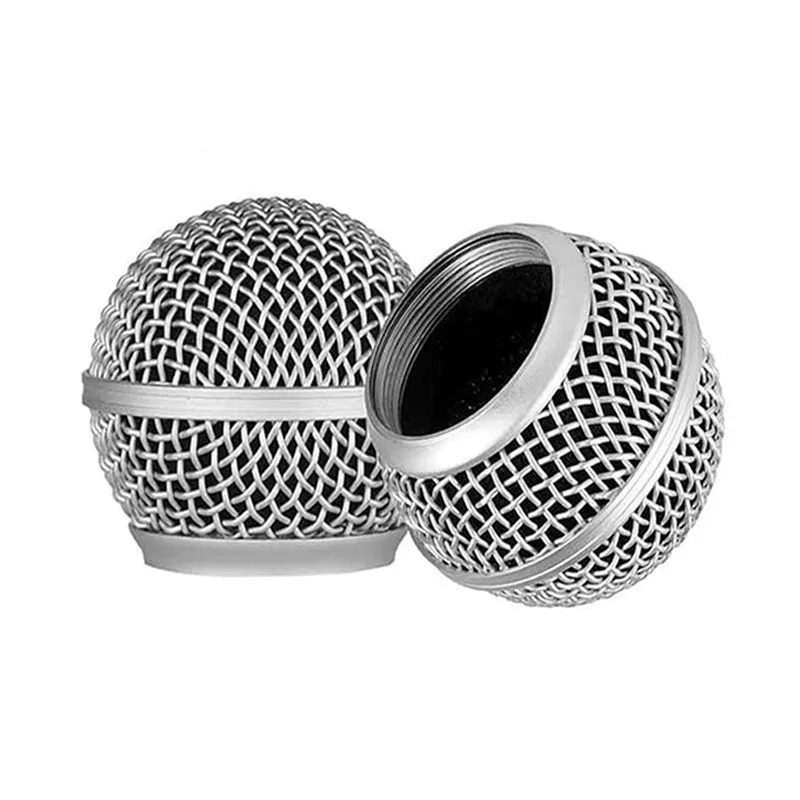 2pcs Microphone Ball Head Mesh Grille For Replacement Of Shield Metal