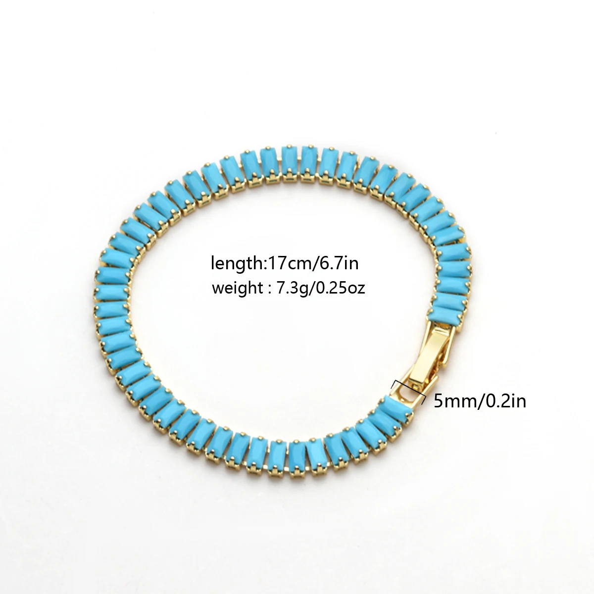 Blau-türkisfarbenes Armband, 18 Karat vergoldetes, wasserdichtes Armband, geeignet für den täglichen Pendelverkehr, Damen-Sommerarmband – Detail 1