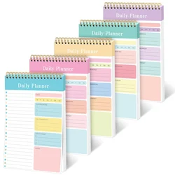 A5 Spiral Daily Planner Notebooks Set - Time Management & To - Do Organizer (Set of 5 Pieces)