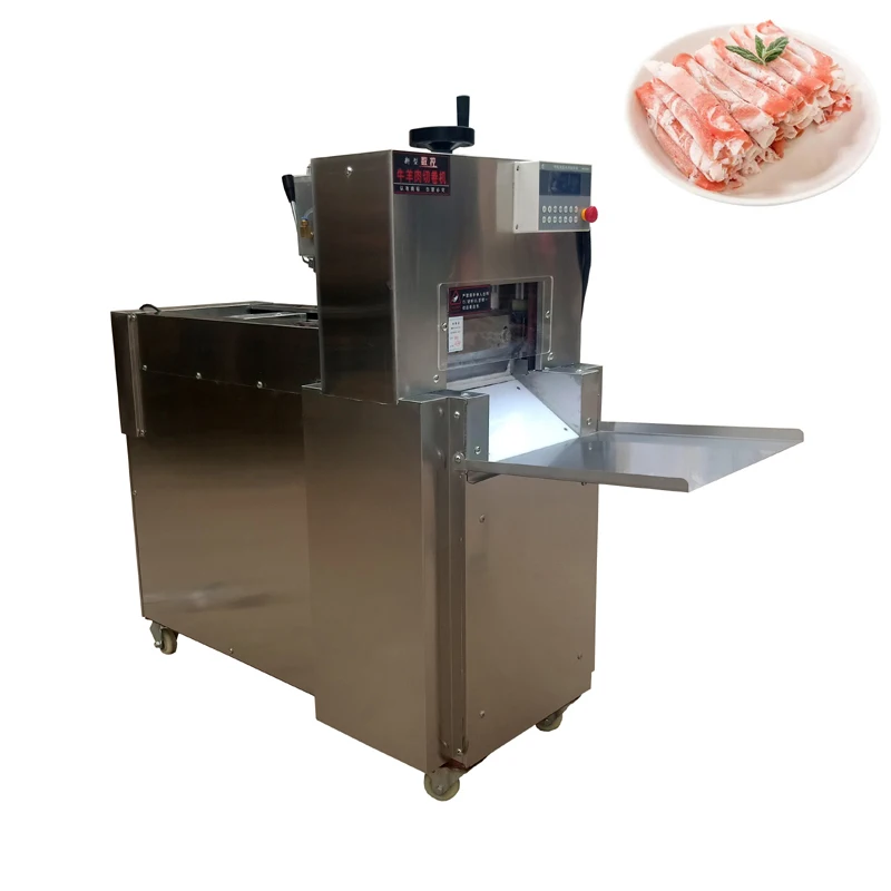 

CNC Double Cut Mutton Roll Machine Automatic Freezing Lamb Beef Roll Cutting Machine Electric Meat Slicer 110V 220V