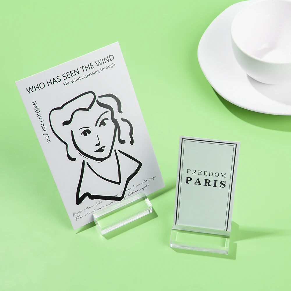 Card Holder 1Pc Acrylic Stand Place Card Holder Photo Clip Table Number Stand for Home Restaurant Wedding Party