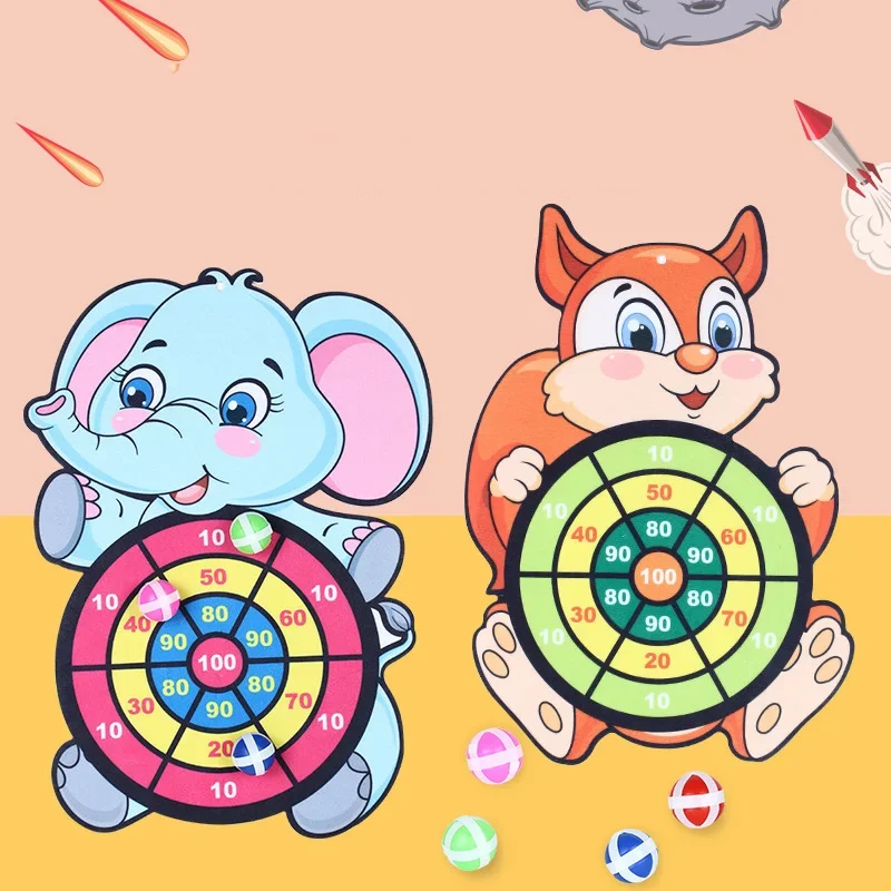 Animal Dart Board for Kids with Sticky Balls Indoor Outdoor Sport Multi Player Party Game Cartoon Animal Dart Board Toys 3