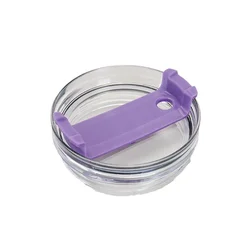 Universal Straw Tumbler Lid Replacement with Handle - Premium Cup Cover and Accessories (Purple 1)