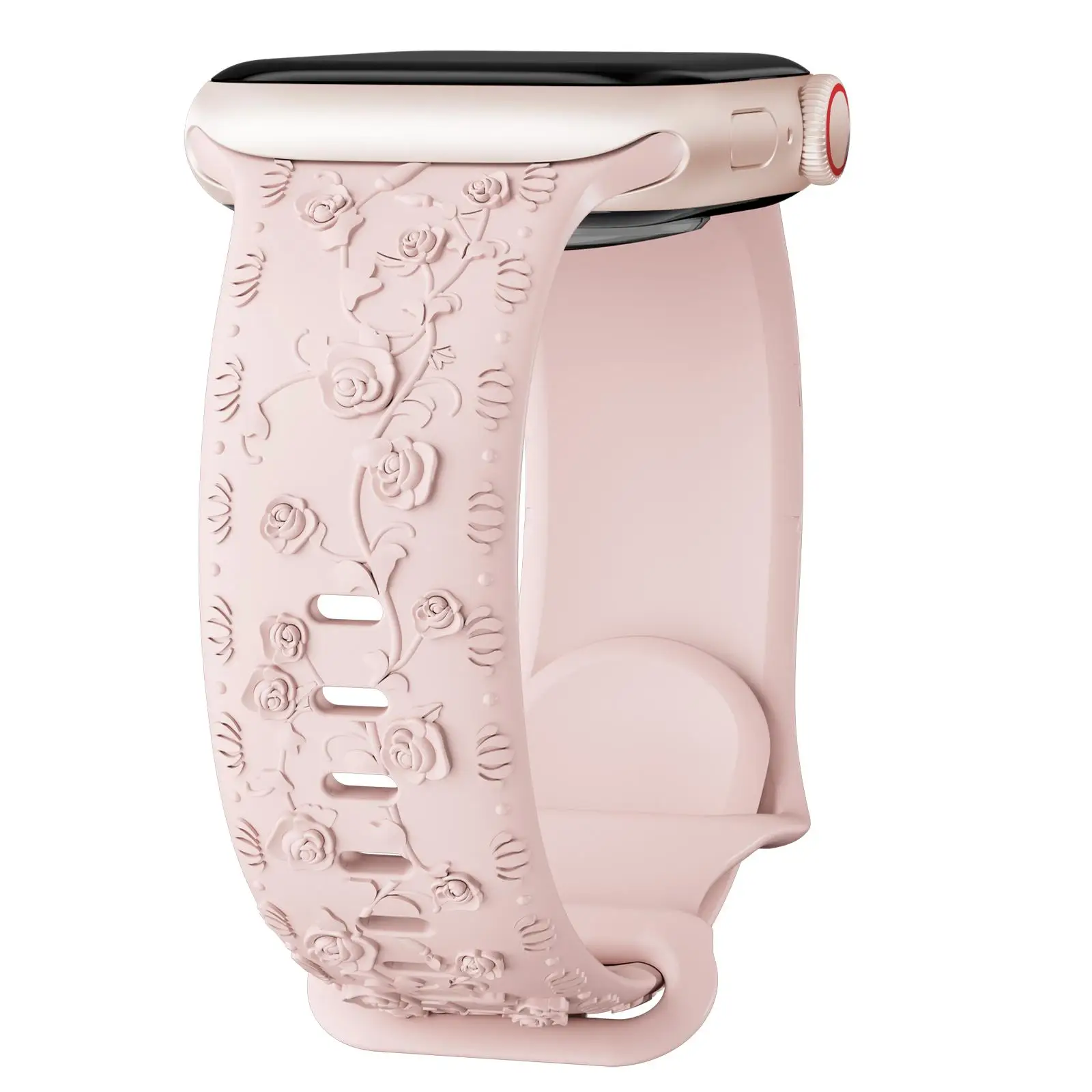 ตัวเลือกสินค้า สายรัด Apple Watch ดอกไม้แกะสลัก 42-46 มม. Correa สวยหรู