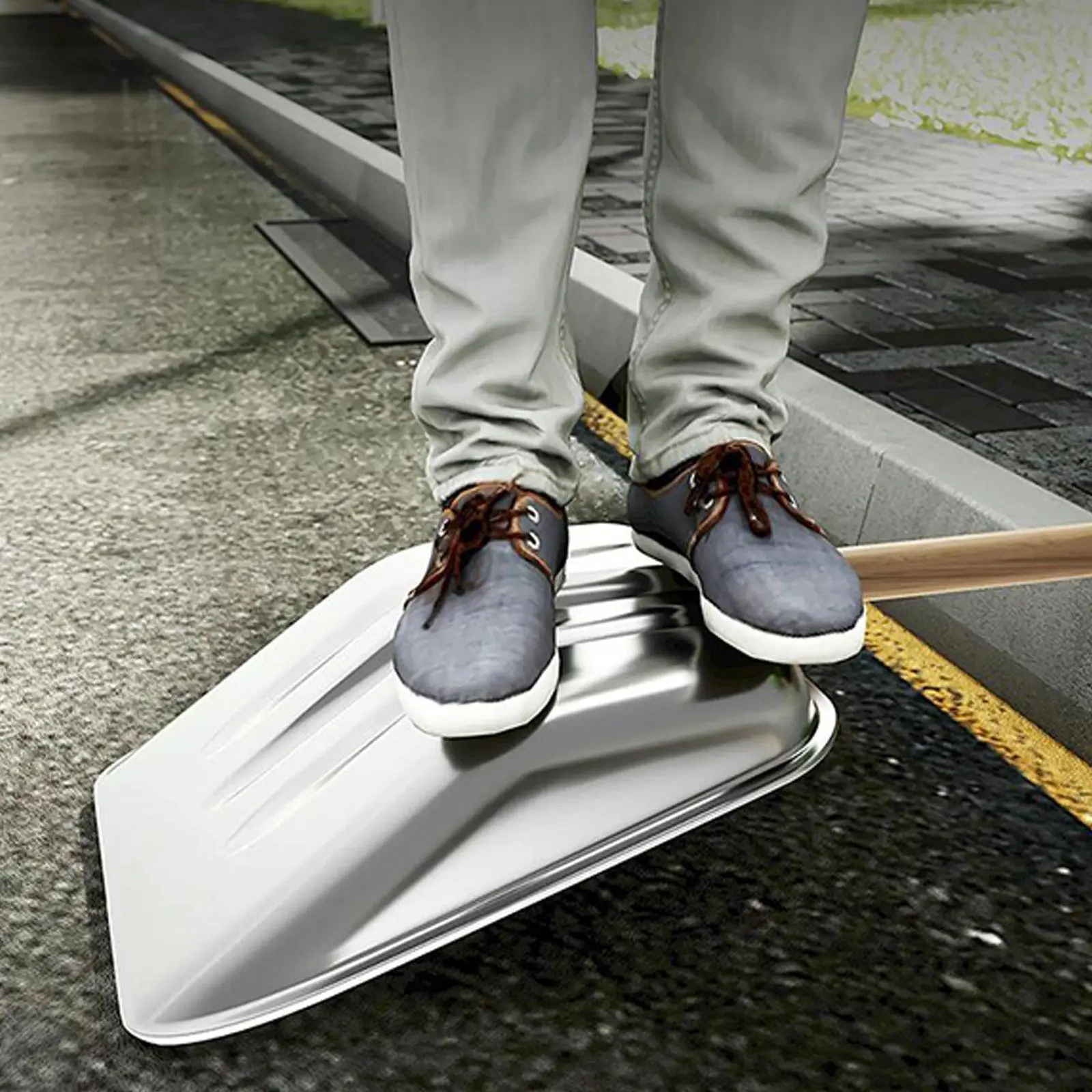 Outdoor Snow Shovels Head Stainless Steel Lightweight Replace for Cleaning Snow,