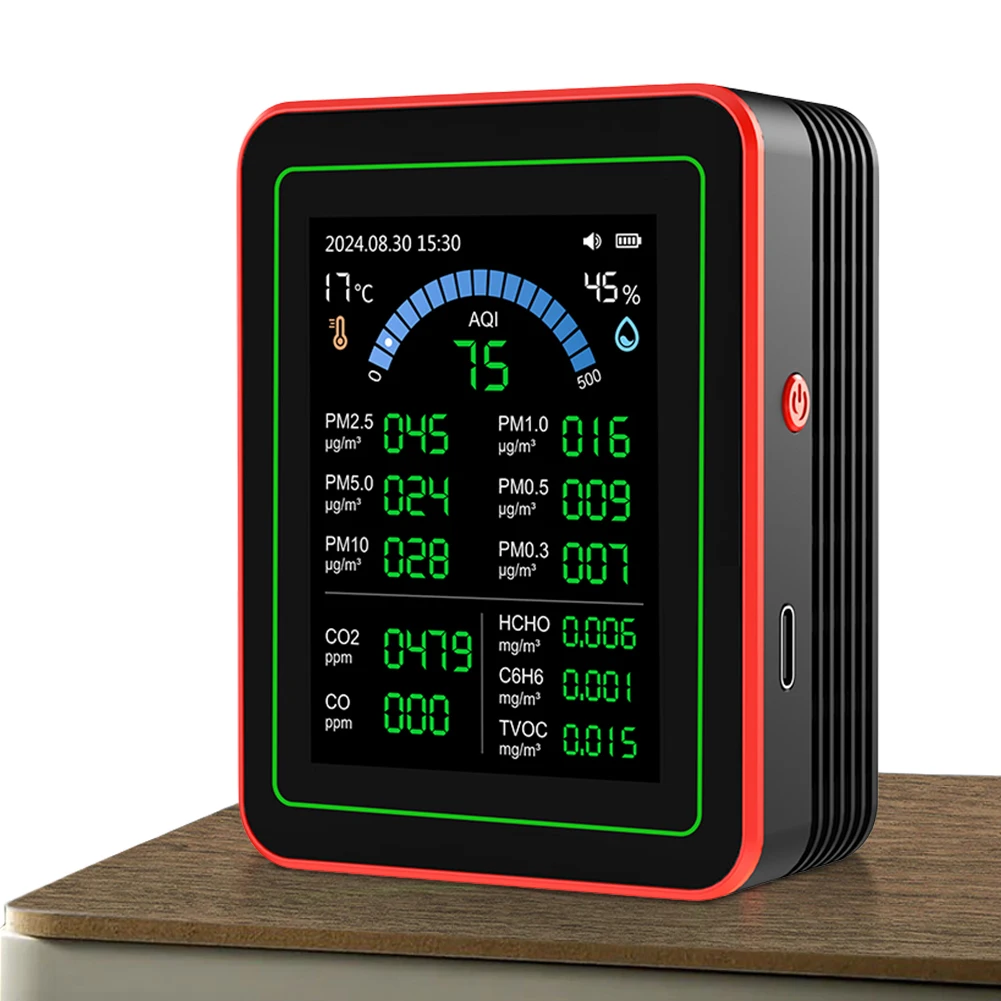 Multifunctional 18 in 1 CO2 Meter Digital Temperature Humidity Tester Carbon DioxidePM2.5 PM10 PM0.5 PM0.3 Air Quality Monitor