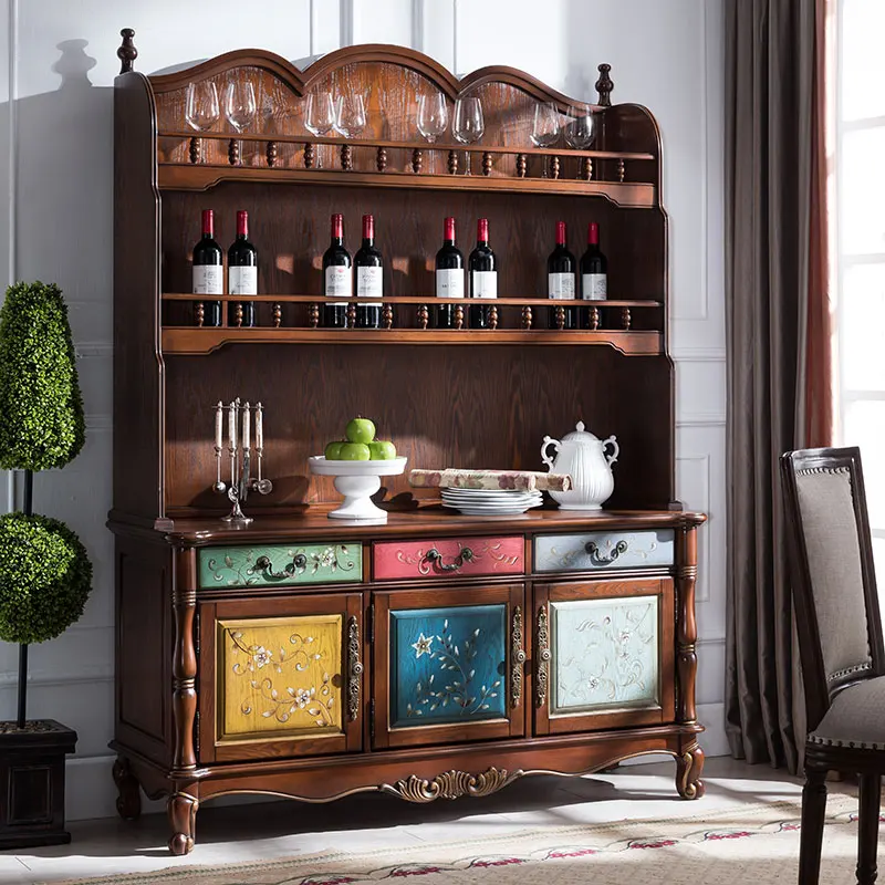 Credenza in legno armadio per vino parete integrata mobili per sala da pranzo armadio da cucina