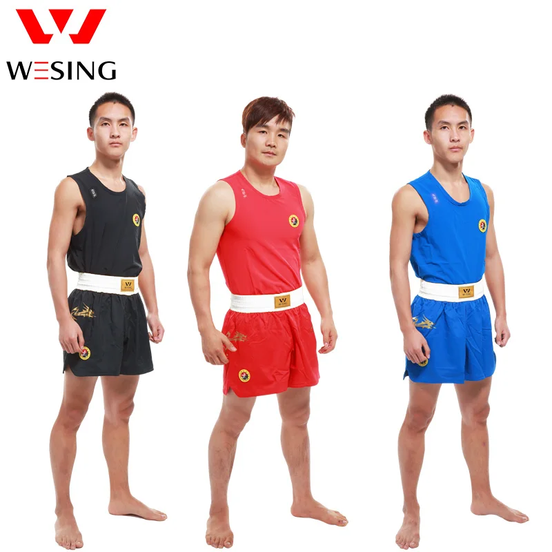 Wesing Wushu Sanda Suit Dragon Print Sanda Uniform White Belt A-type Wushu Profeesionl Competition Suit