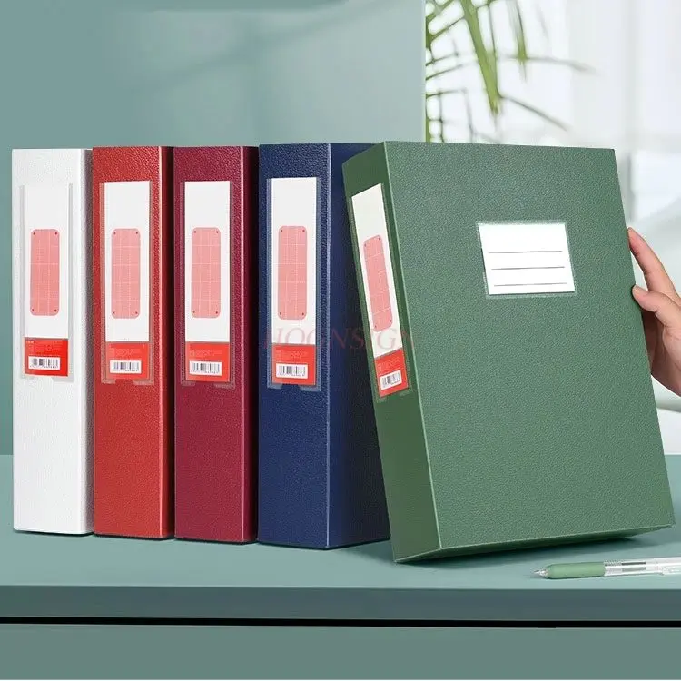 5pcs 파일 상자 중국풍 컬러 파일 상자 두꺼운 플라스틱 인력 데이터 저장 상..