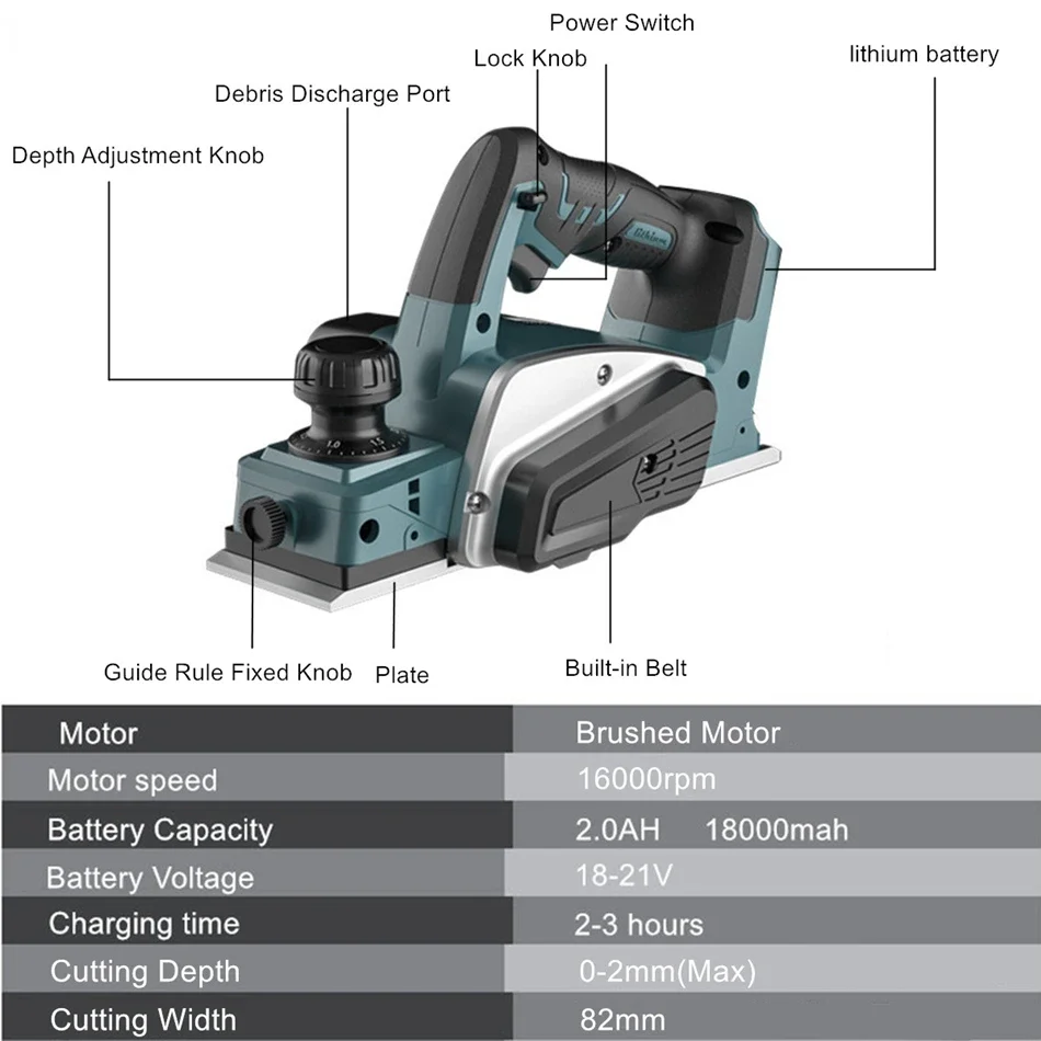 3000W 15000rpm Wood Electric Planer Cordless Electric Router trimmer Wood Milling Engraving Slotting for 18V Makita Battery 2