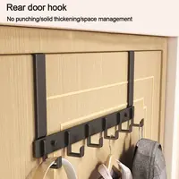 Hooks Over The Door 6 Hooks Clothes Coat Hat Towel Hanger Home Bathroom Organizer Rack Kitchen Accessories Holder over the door 1