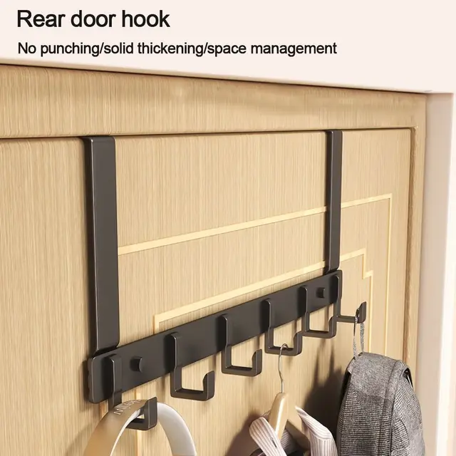 Hooks Over The Door 6 Hooks Clothes Coat Hat Towel Hanger Home Bathroom Organizer Rack Kitchen Accessories Holder over the door 1