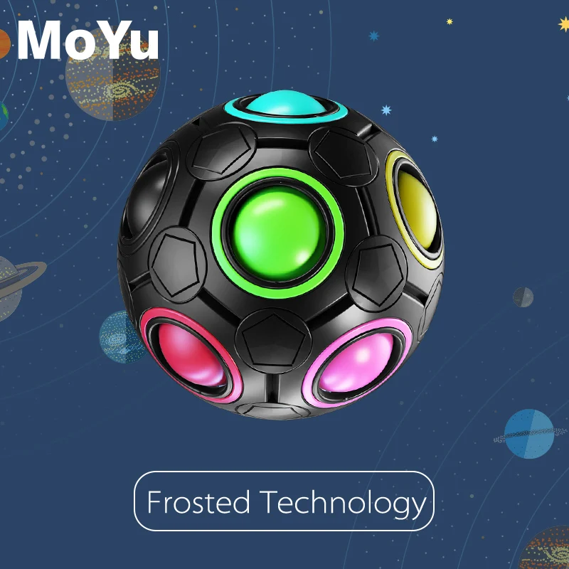 MOYU-Bola de arcoíris, rompecabezas de cubo mágico, juguete