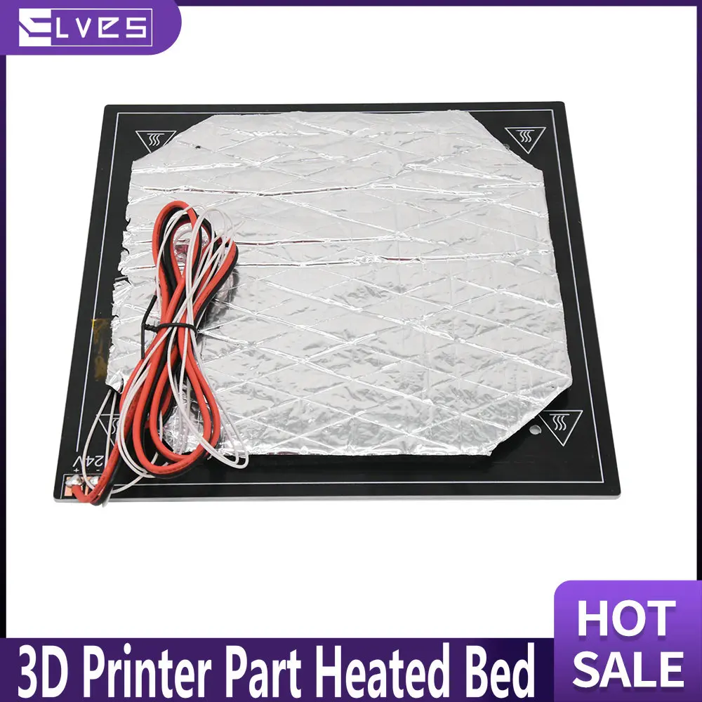 ELVES 3D Printer Part Heated Bed 24V Black Parts Heatbed Hot HotBed 3D Printers Part Heat 235mmx235mm Aluminum Plate 3mm