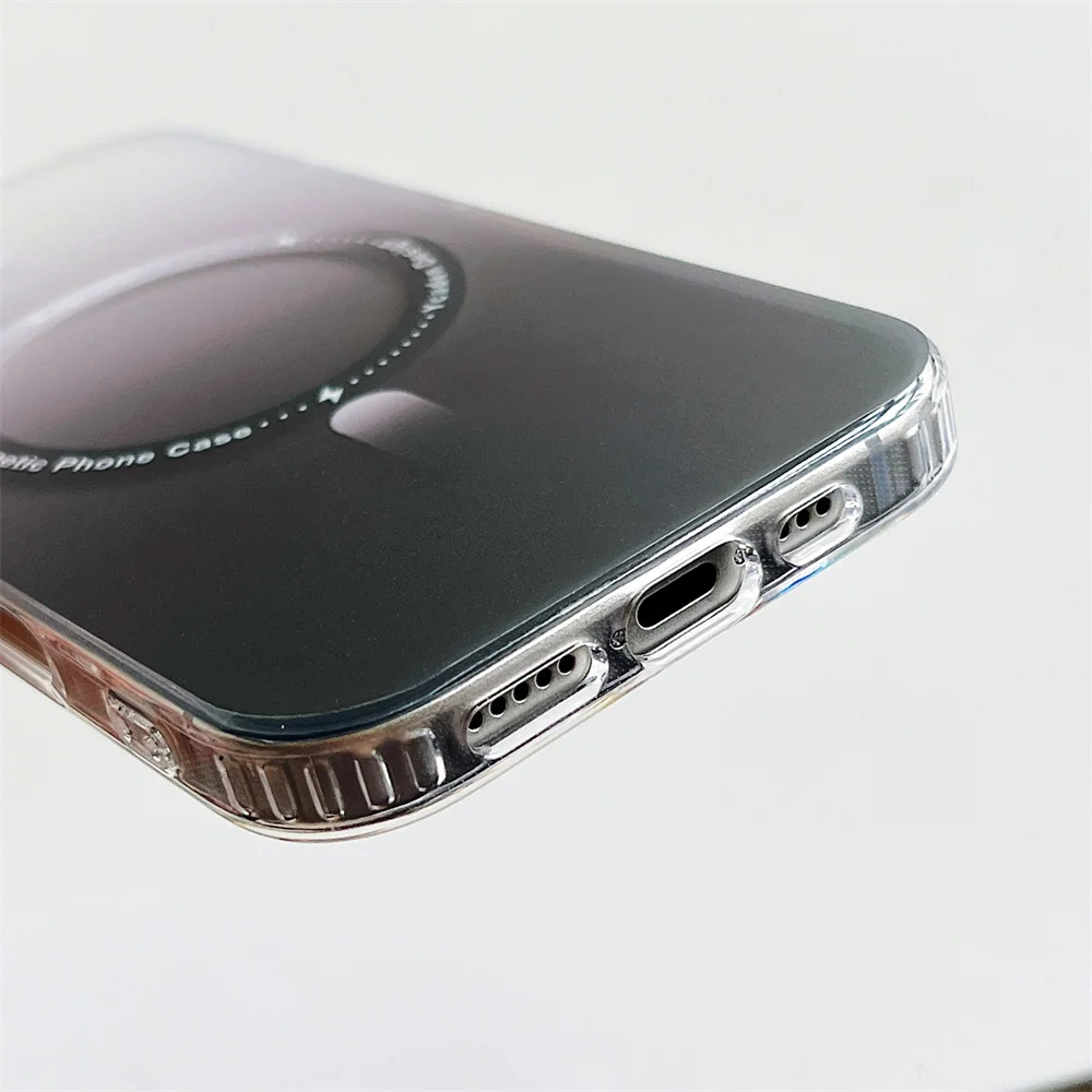 Pour iPhone 16 Pro Max Gradient Aurora Slim Matte Magnetic Case Pour iPhone 11 12 13 14 15 16 Pro Max Plus Mini Housse Antichoc_voghion.com