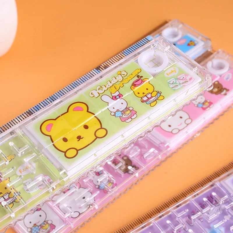 Cartoon Plastic Ruler Pupils Interesting Maze + puzzle Game 15cm Game Puzzle Kawaii School Supplies 1pcs