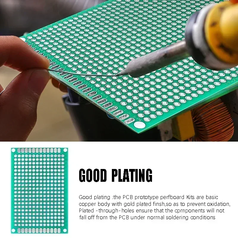 4-40pcs PCB Boards Prototype Set 2x8/3x7/4x6/5x7/7x9cm Double Sided Circuit For DIY Soldering Project