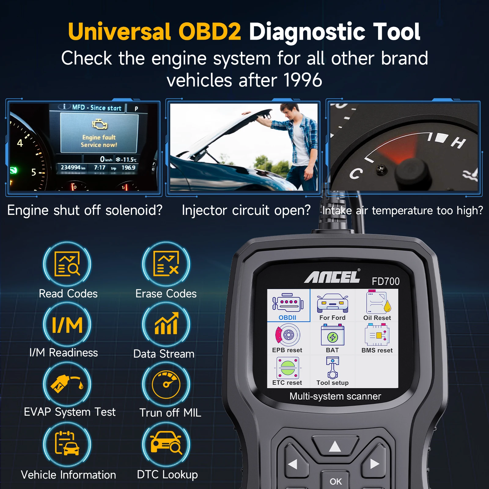 ANCEL FD700 OBD2 フォード車用 スキャナー ANCEL FD700 ANCEL FD700 OBD2 フォード車用 スキャナー ANCEL FD700