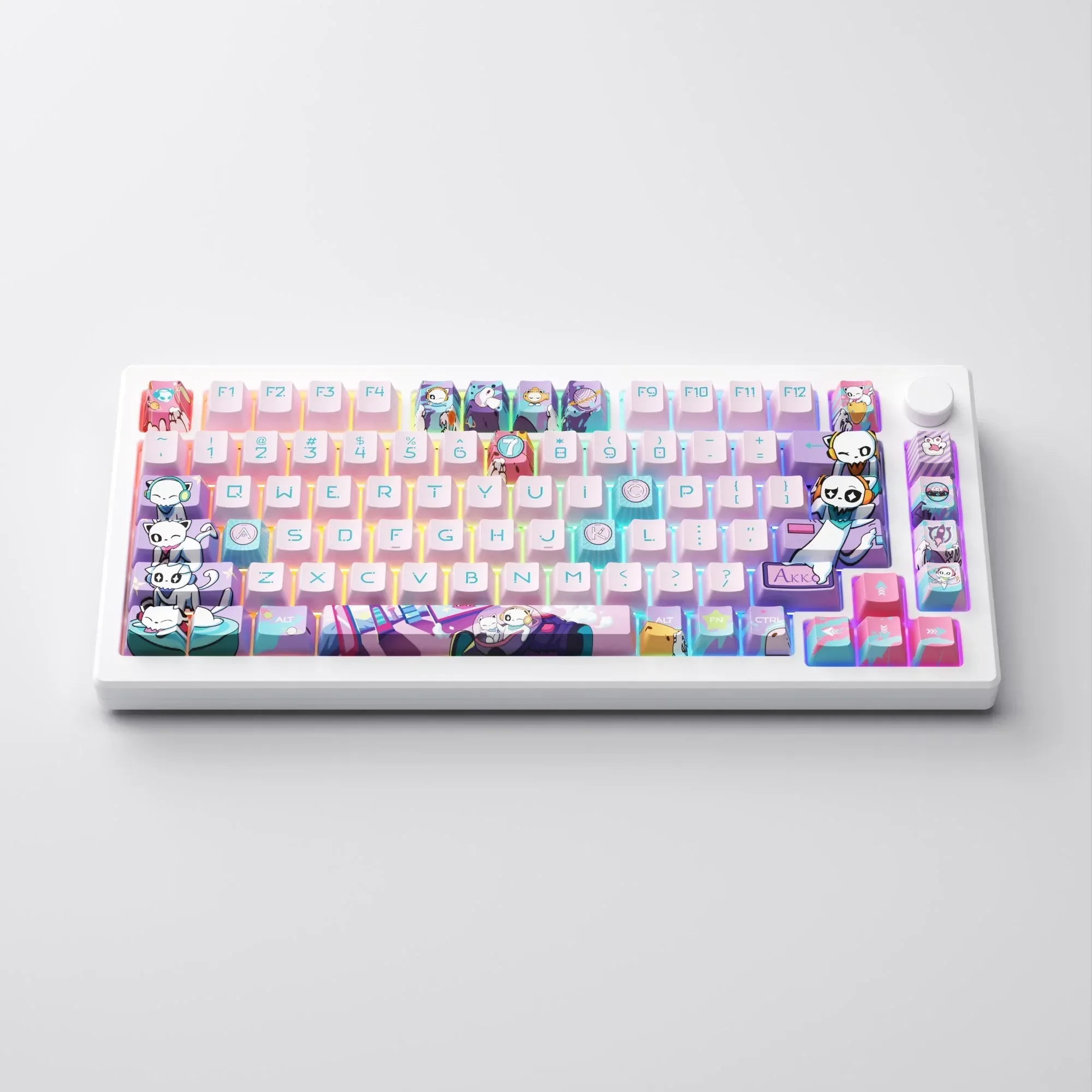 AKKO   ӿ Ű, 7 ֳ  Ű, RGB ֽ Ŷ Ʈ, ׳ƽ ġ , Mod007 PC