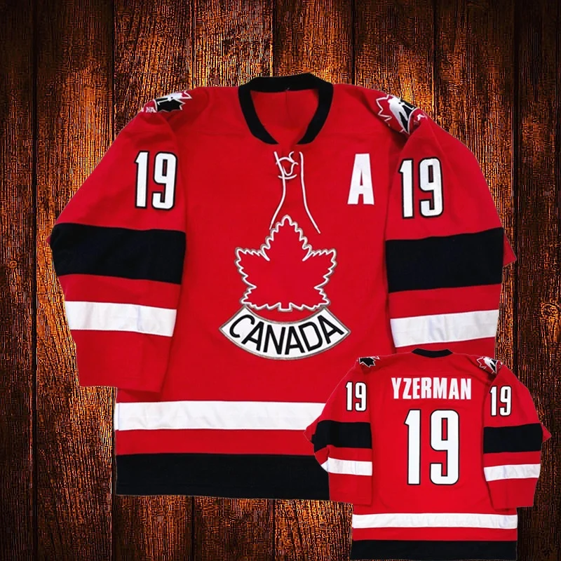 Ice Hockey Jerseys Vintage 2014 1998 Wayne Gretzky Yzerman Sidney Crosby Canada Embroidery Hockey Jersey Youth Kids Adult Any Size