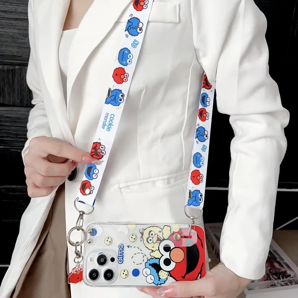 Iphone用エルモリストストラップ付きケース,装飾品,iPhone 15