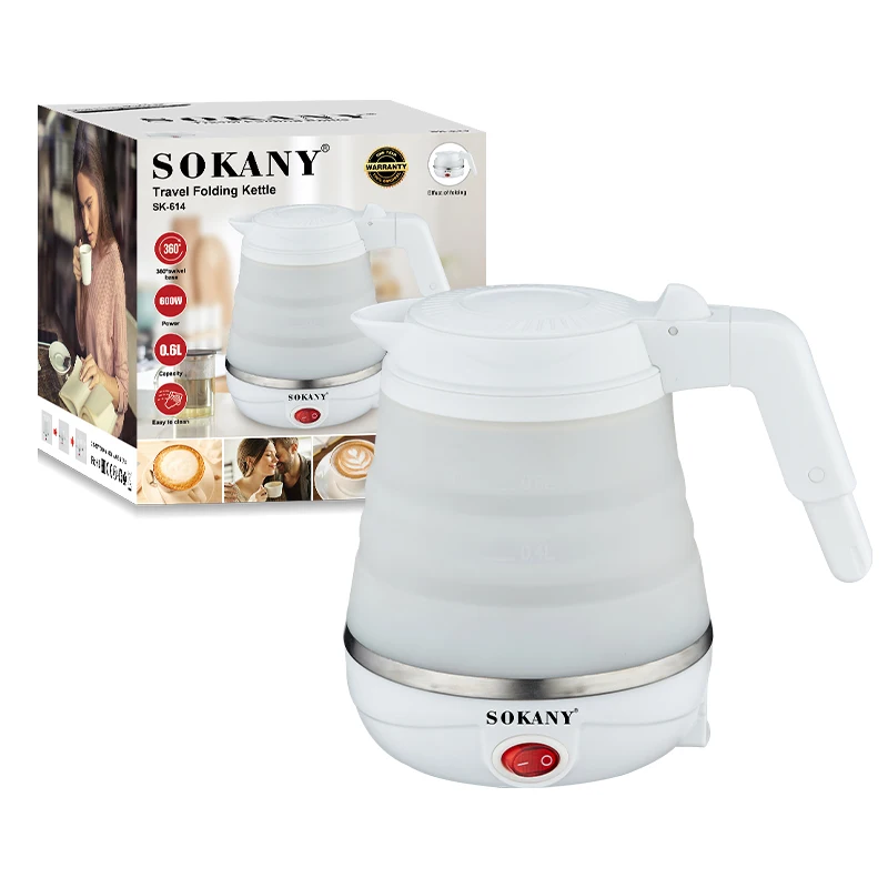 SOKANY 1000W High Borosilicate Glass Electric Kettle Home Water Kettle Auto  Shut-off Water Boiler 