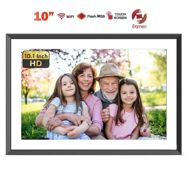 Acrylic Digital Photo Frame Frameo 10.1 inch Digital Picture Frame WiFi 32GB Smart Digital Photo Frame IPS HD 1280 * 800 1080P Touch Screen Auto-Rotate