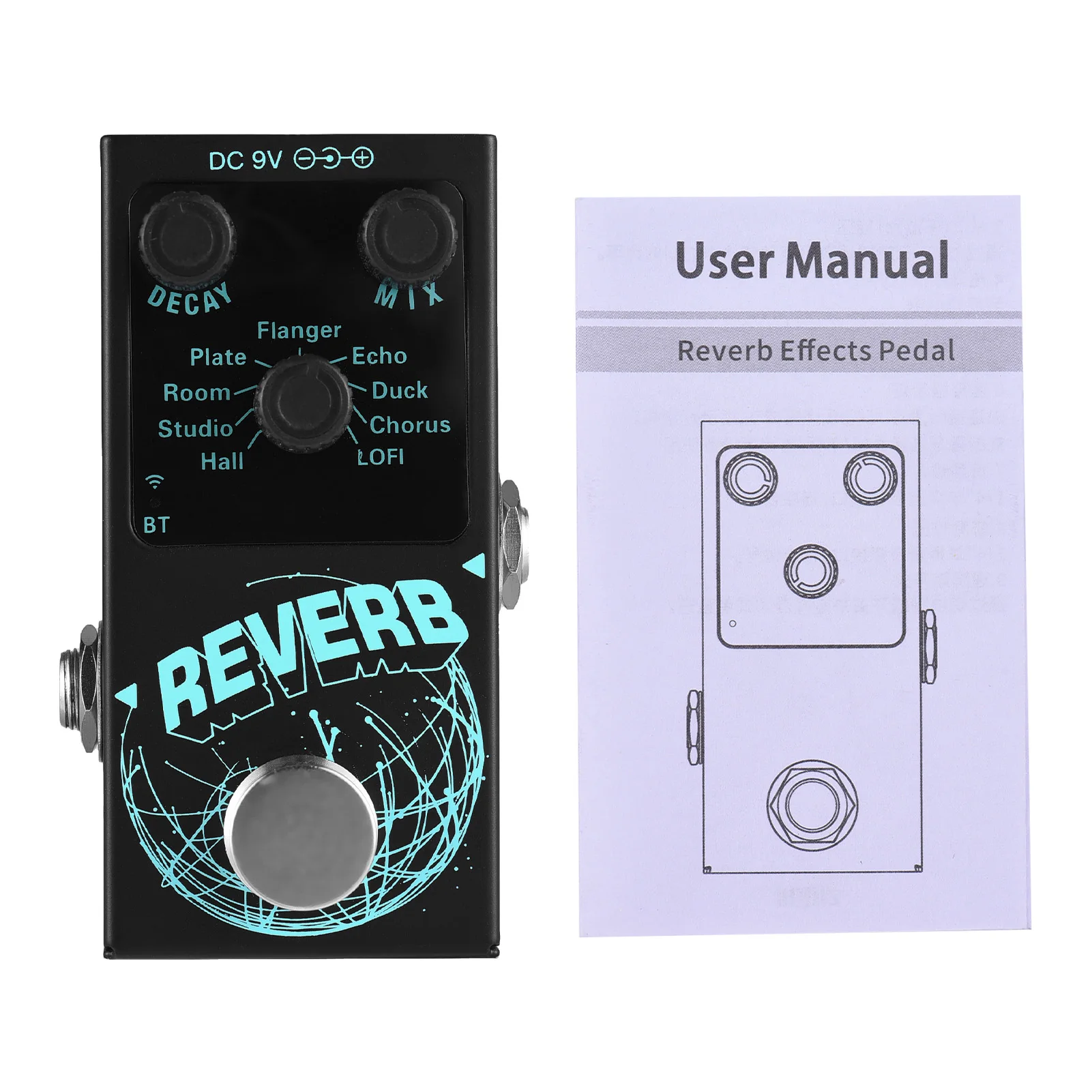 M-VAVE DIG Reverb Gitaar Pedaal - Mini Effectenpedaal Met 9 Reverb Modi, Digitale Gitaarpedaal