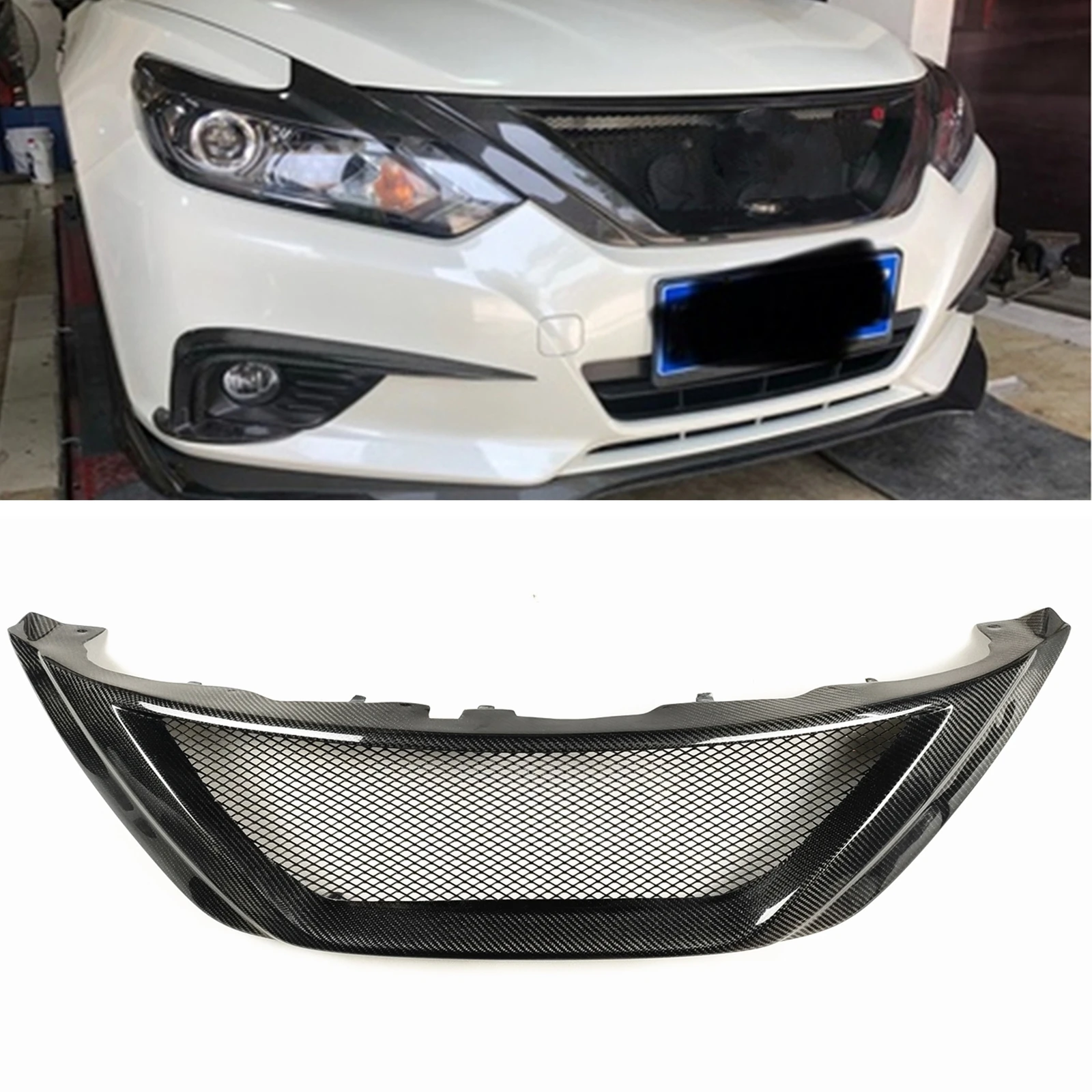 

Front Racing Grills For Nissan Teana Altima 2016-2018 Upper Bumper Hood Mesh Grid Body Kit