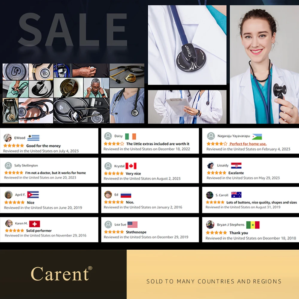 Carent Professional Universal Medical Stethoscopes Cardiology Stethoscope Dual Fetal Heart Multifunctional
